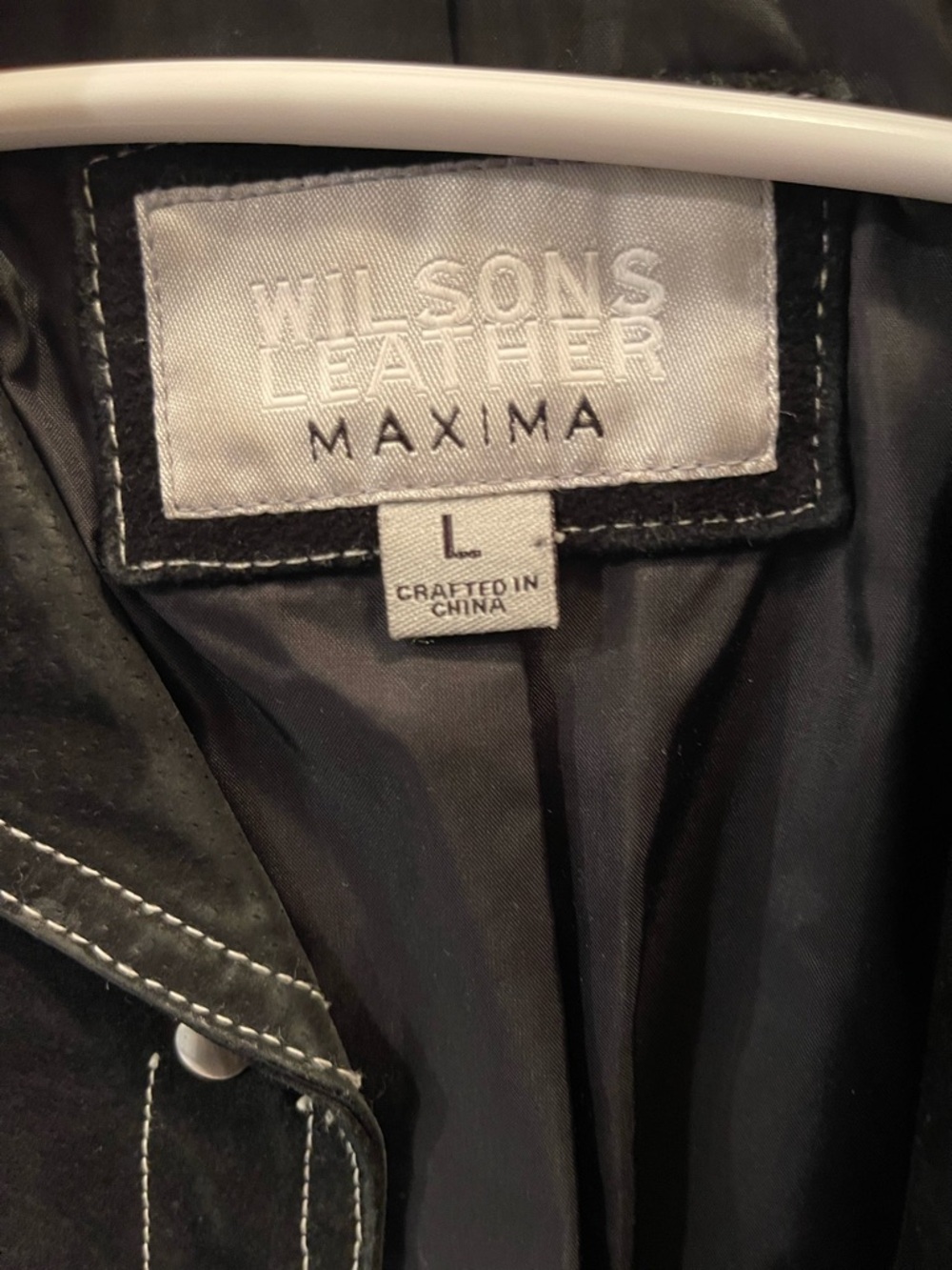 Maxima Black Suede Jacket with Contrast Stitching - Women’s L - Picture 2 of 3